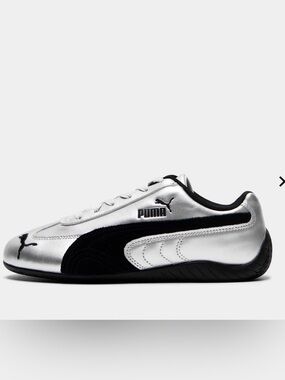 Puma OG SPEEDCAT Silver and Black Low-Profile Sport Sneaker